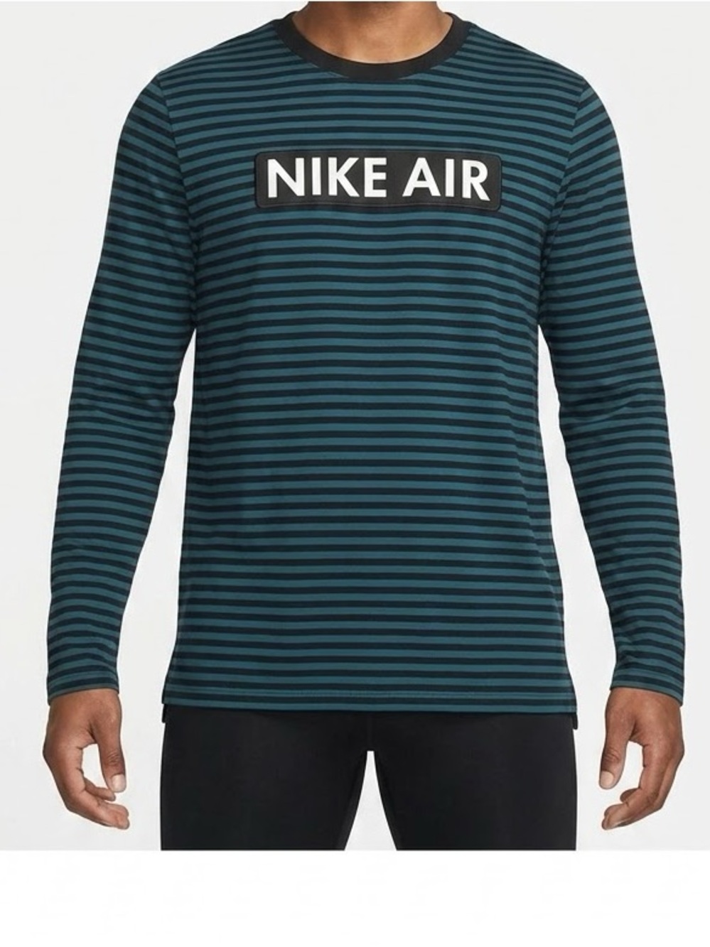 Nike Air Black and Blue Striped Long Sleeve
